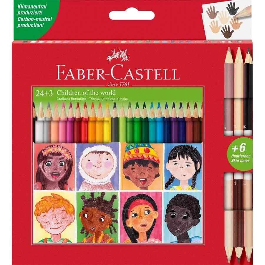 Набір олівців 24 кол+3 шт=6 кол., Bicolor Skintones карт. упаковка, 511515 Faber-Castell