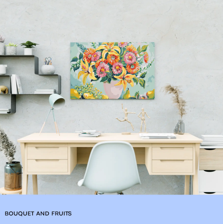 Картина по номерам "Букет и фрукты" 40*50 см, GX4639, ТМ "99IDEAS" 2