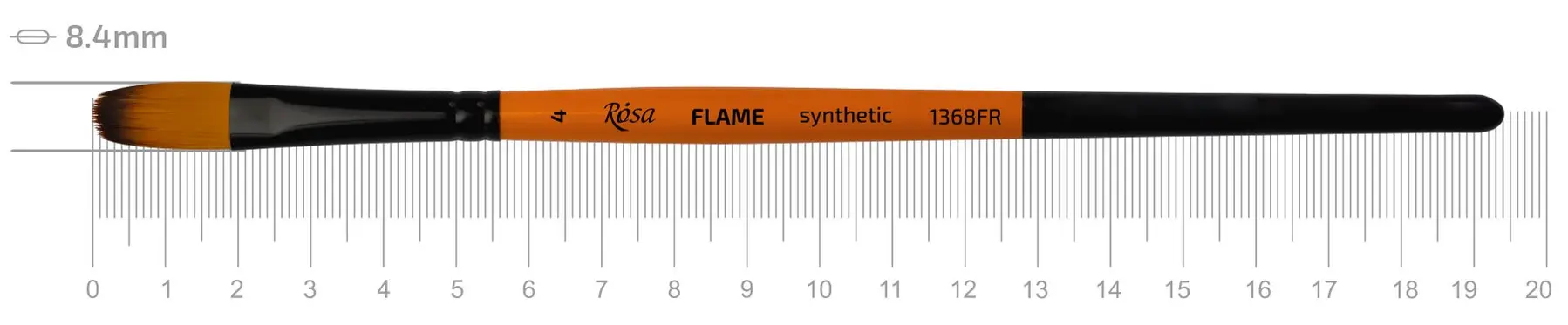 Синтетика овальная FLAME 1368FR, №4, к.р. ,кисть ROSA 2