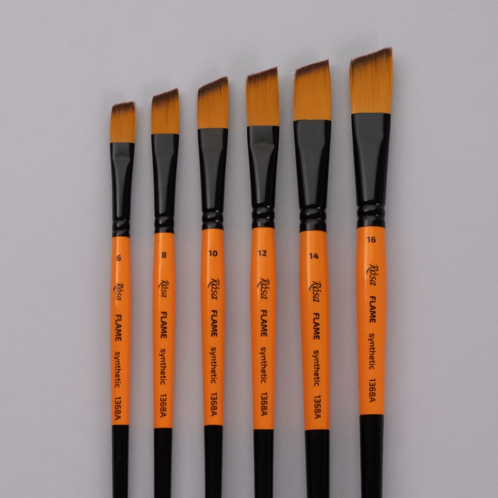 Синтетика угловая  FLAME 1368А, №8, к.р.  кисть ROSA 1
