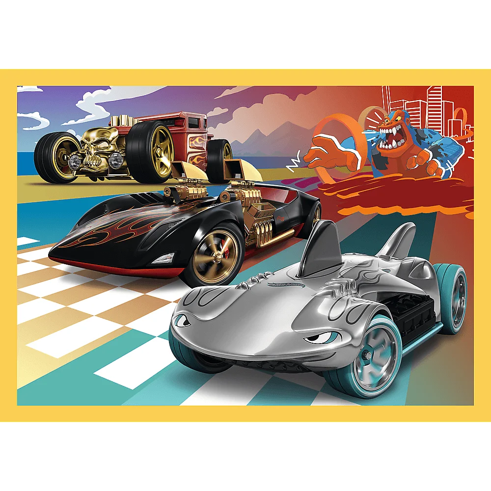Пазл "4 в 1" - Автомобілі Хот Вилс/Mattel Hot Wheels, Trefl, 34627, Trefl, 34627 4