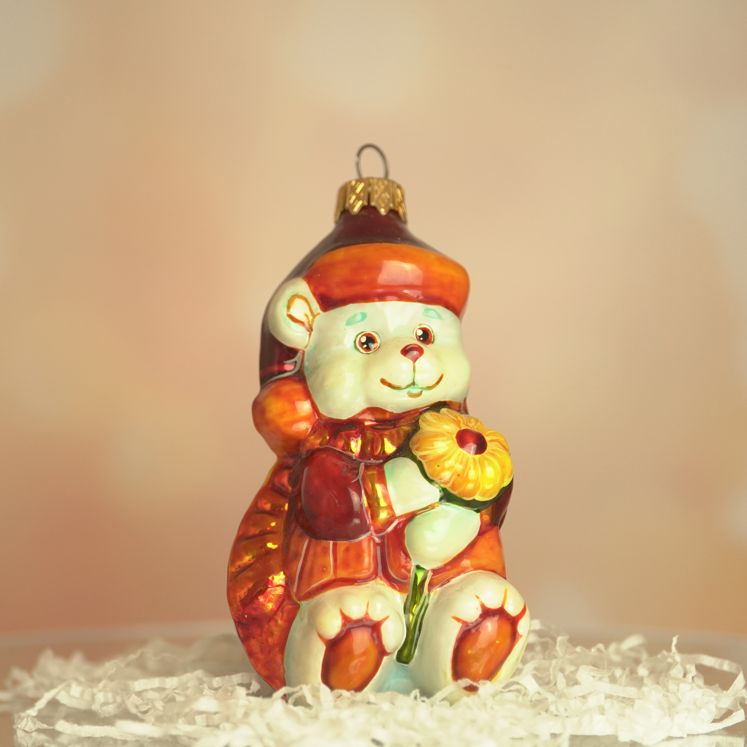 Іграшка ялинкова "Ведмідь з квіткою", MarryChupmas