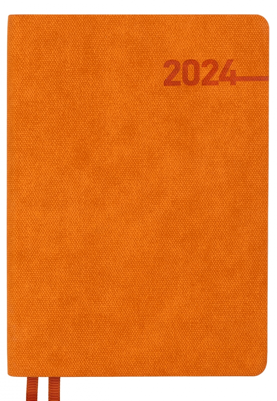 Ежедневник датированный А5 2024, "Integro", мягкий, 368 стр., оранжевый, 252421, Leo Planner