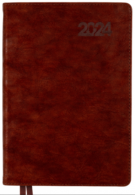 Ежедневник датированный А5 2024, "Case", интегральный, 368 стр., коричневый, 252423, Leo Planner 1