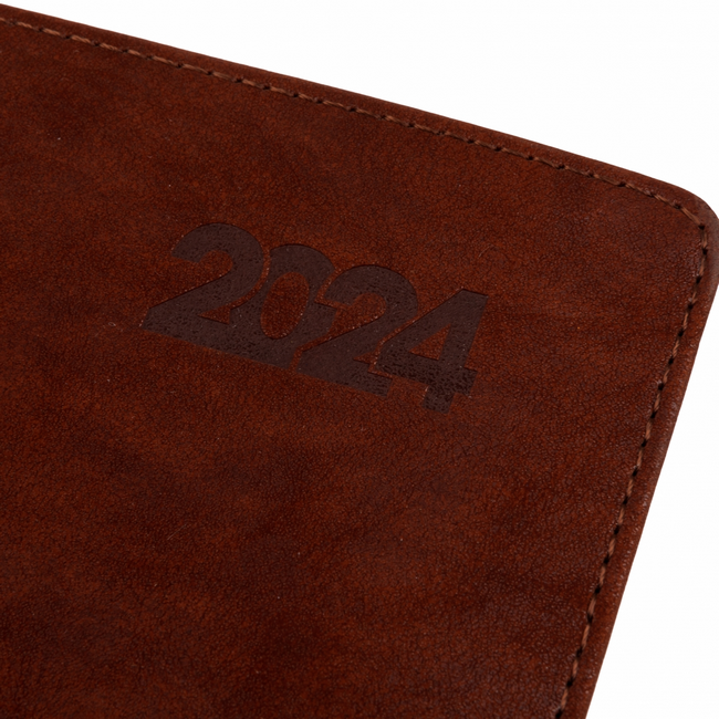 Ежедневник датированный А5 2024, "Case", интегральный, 368 стр., коричневый, 252423, Leo Planner 5