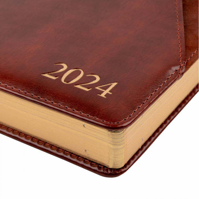 Ежедневник датированный А5 2024, "Whisky", твердый, 368 стр., коричневый, 252448, Leo Planner 2