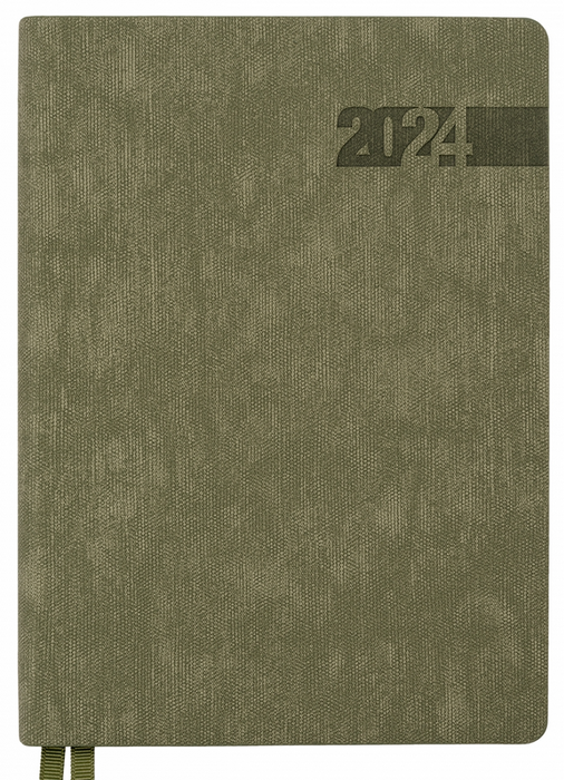 Щоденник датований А5 2024, "Boss", м`який, 368 стор., хакі, 252419, Leo Planner 1