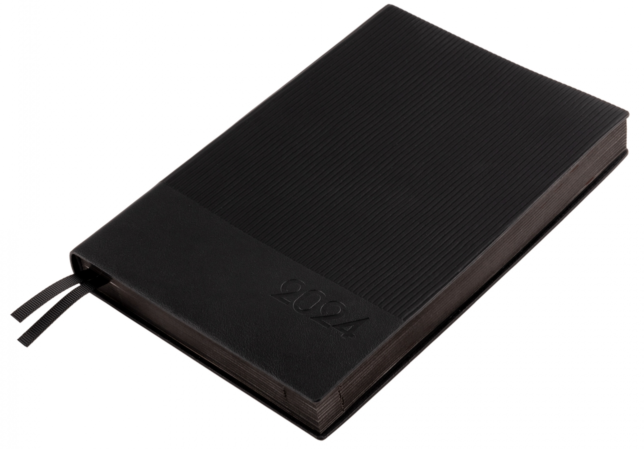 Ежедневник датированный А5 2024, "Velvet", мягкий, 368 стр., черный, 252429, Leo Planner 1