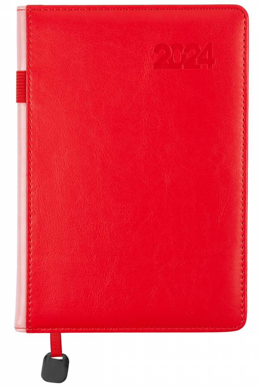 Ежедневник датированный А5 2024, "City", твердый, 368 стр., красный, 252431, Leo Planner 1