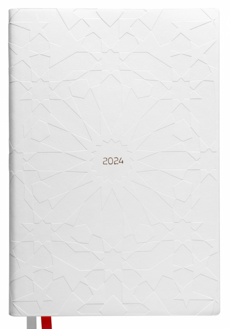Ежедневник датированный А5 2024, "Saga", мягкий, 368 стр., белый, 252454, Leo Planner