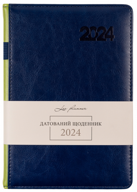 Ежедневник датированный А5 2024, "City", твердый, 368 стр., темно-синий, 252432, Leo Planner