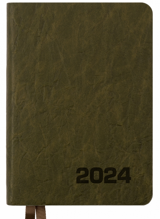 Ежедневник датированный А6 2024, "Corsa", мягкий, 352 стр., хаки, 252461, Leo Planner
