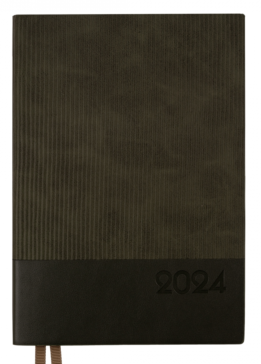 Ежедневник датированный А5 2024, "Velvet", мягкий, 368 стр., темно-зеленый, 252428, Leo Planner