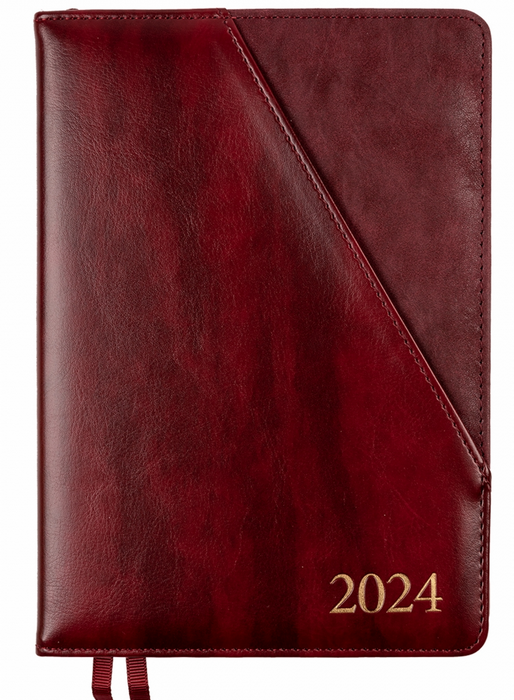 Ежедневник датированный А5 2024, "Whisky", твердый, 368 стр., бордо, 252449, Leo Planner