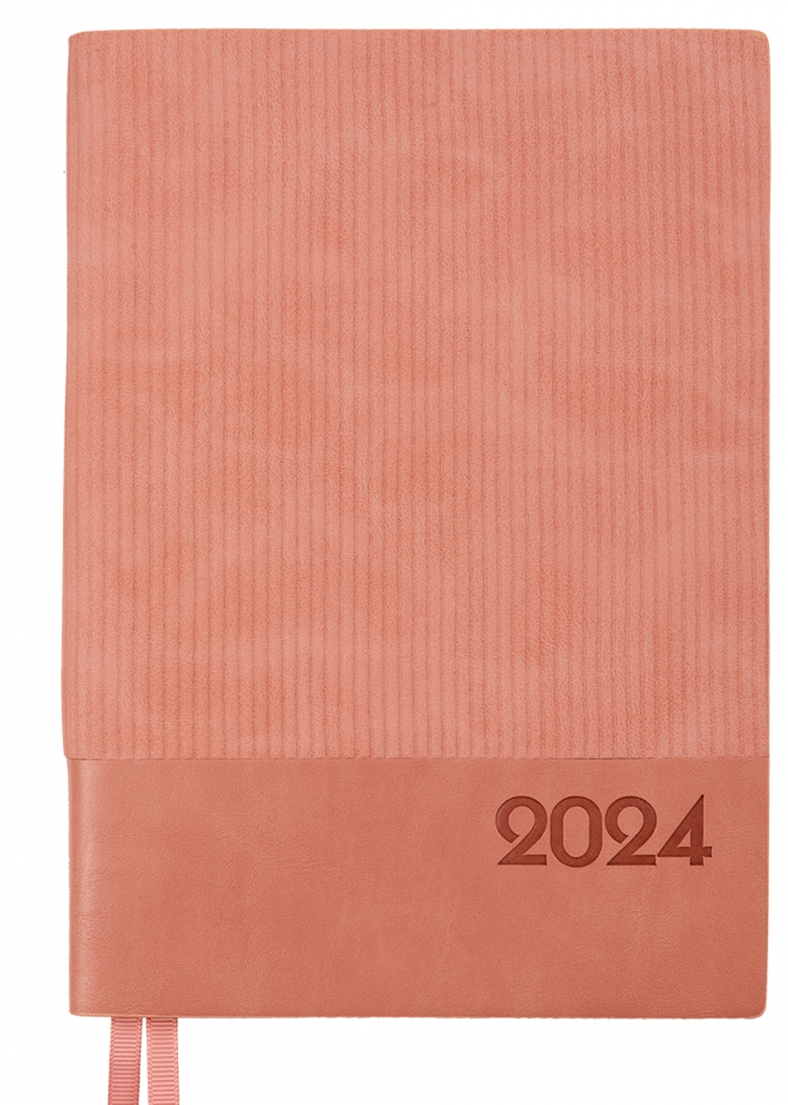 Ежедневник датированный А5 2024, "Velvet", мягкий, 368 стр., розовый, 252430, Leo Planner