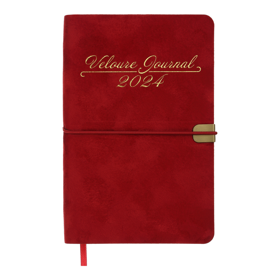 Щоденник датований А6, 2024, Velour, червоний, BM.2512-05