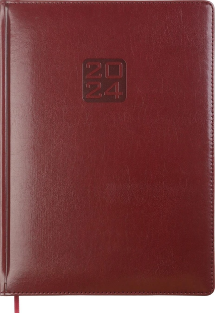 Щоденник датований А4, 2024, Bravo, темно-червоний, BM.2740-13