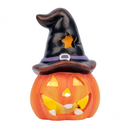 Статуетка Yes! Fun Хэллоуин "Pumpkin in hat" 10 см, LED, 974188