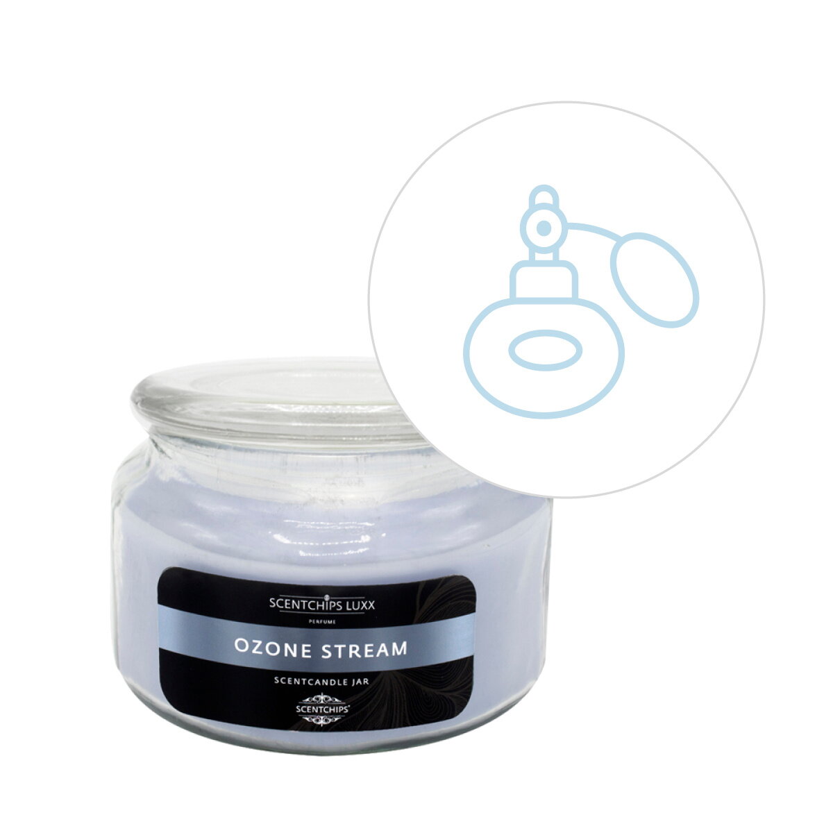 Аромасвічка у скляній банці Scentchips Озоновий потік 240 г/50 год. горіння, 255105 1
