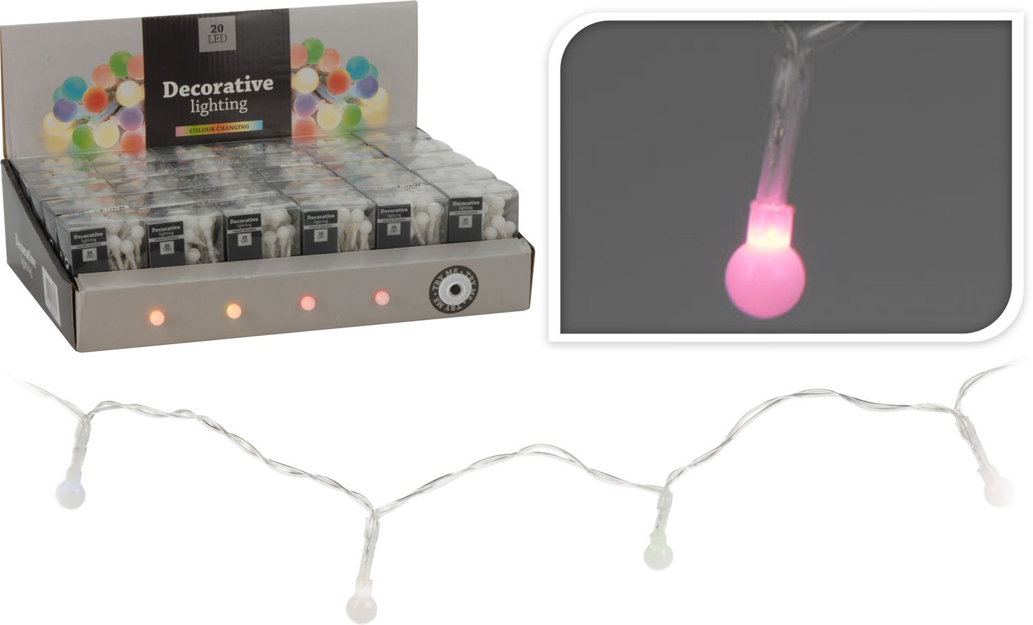 Гірлянда із LED-ламп, 20 шт., кольорове світло, AX5100120