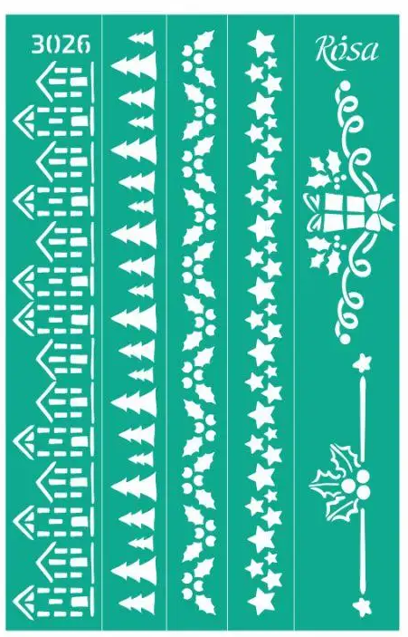 Трафарет самоклеящийся 13*20 см №3026 Серия "New Year`s magic", GPT50045993  Rosa Talent