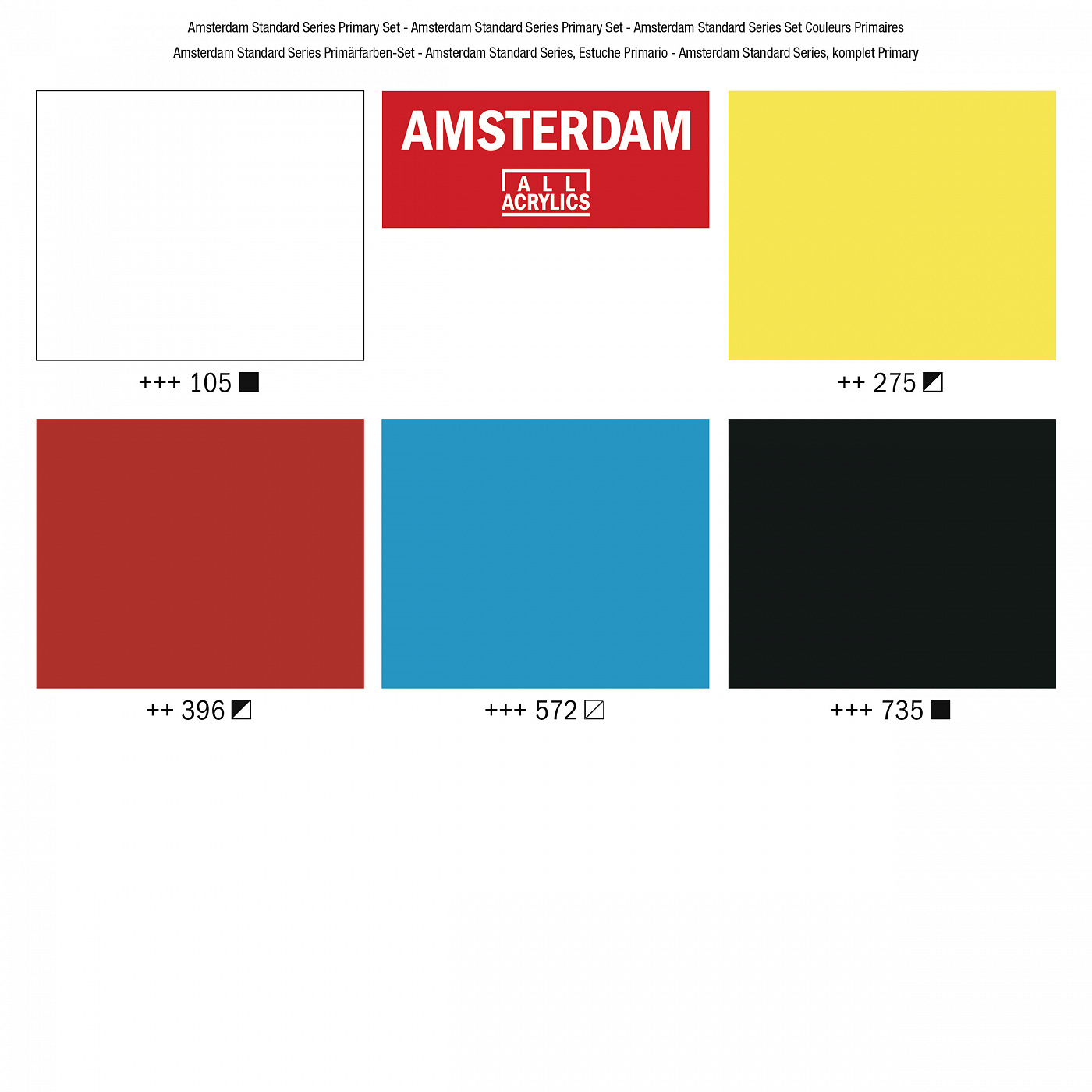 Набір акрилових фарб Amsterdam Standart, Primasy Set 5*120 мл Royal Talens 1