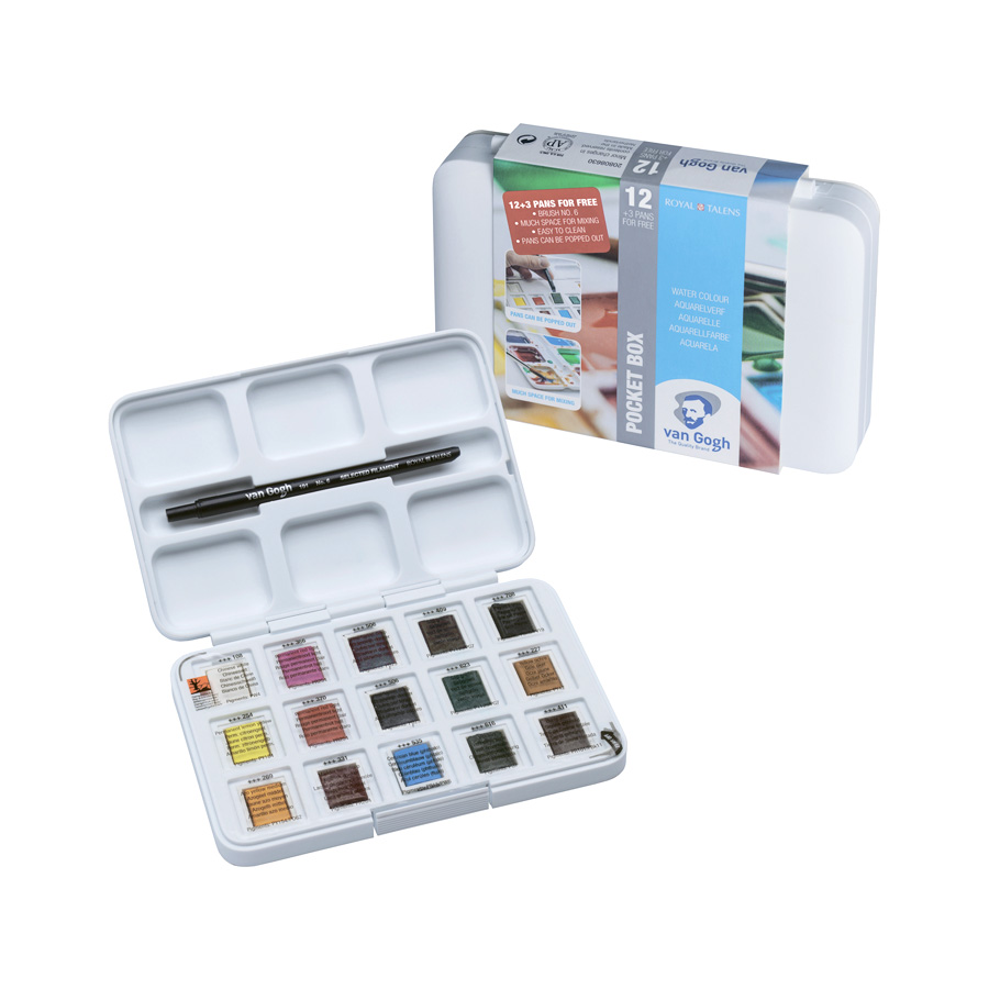 Набір акварельних фарб Van Gogh Pocket box, 12 кювет+3 Безкоштовно, Royal Talens 1