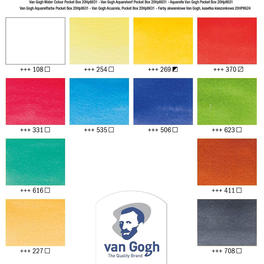 Набір акварельних фарб Van Gogh 12 кювет+пензлик, пластик Royal Talens 4