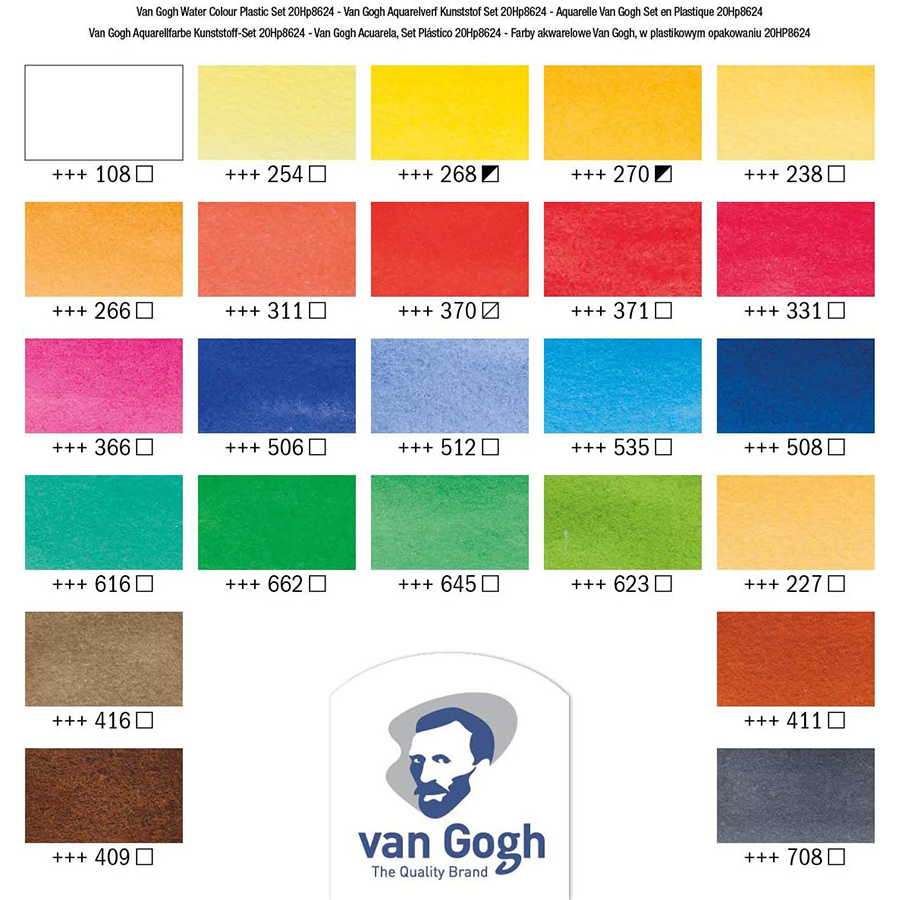 Набір акварельних фарб Van Gogh 24 кювети+пензлик, +спонж, пластик, Royal Talens 2