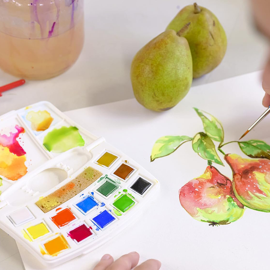 Набір акварельних фарб ArtCreation Pocket box, 12 кювет, пензель, спонж, Royal Talens 3