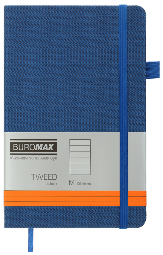 Книжка записна Tweed 125*195, 96 арк., лін., обкл. штучна шкіра, синій, BM.291263-02
