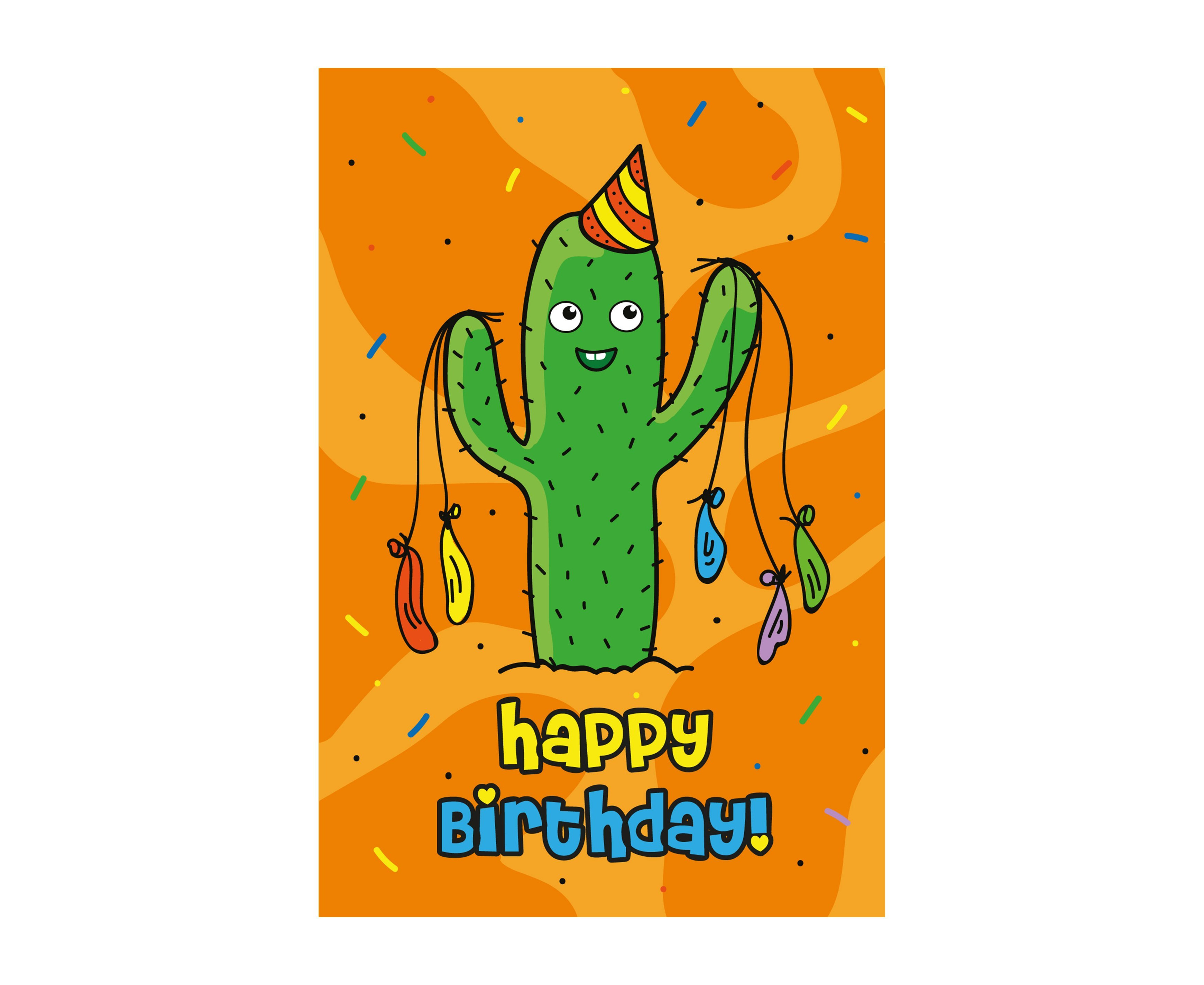 Открытка "Happy birthday - кактус", PDK2202