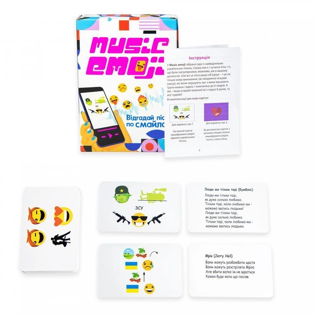 Гра настільна розважальна "Music Emoji" (укр) 30249, ТМ "Strateg" 1
