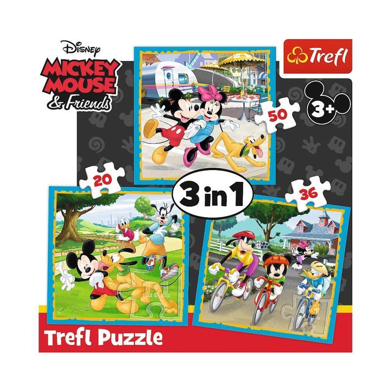 Пазл "3 в 1" - Міккі Маус з друзями, Disney, Trefl, 34846 1