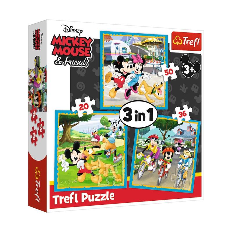Пазл "3 в 1" - Міккі Маус з друзями, Disney, Trefl, 34846