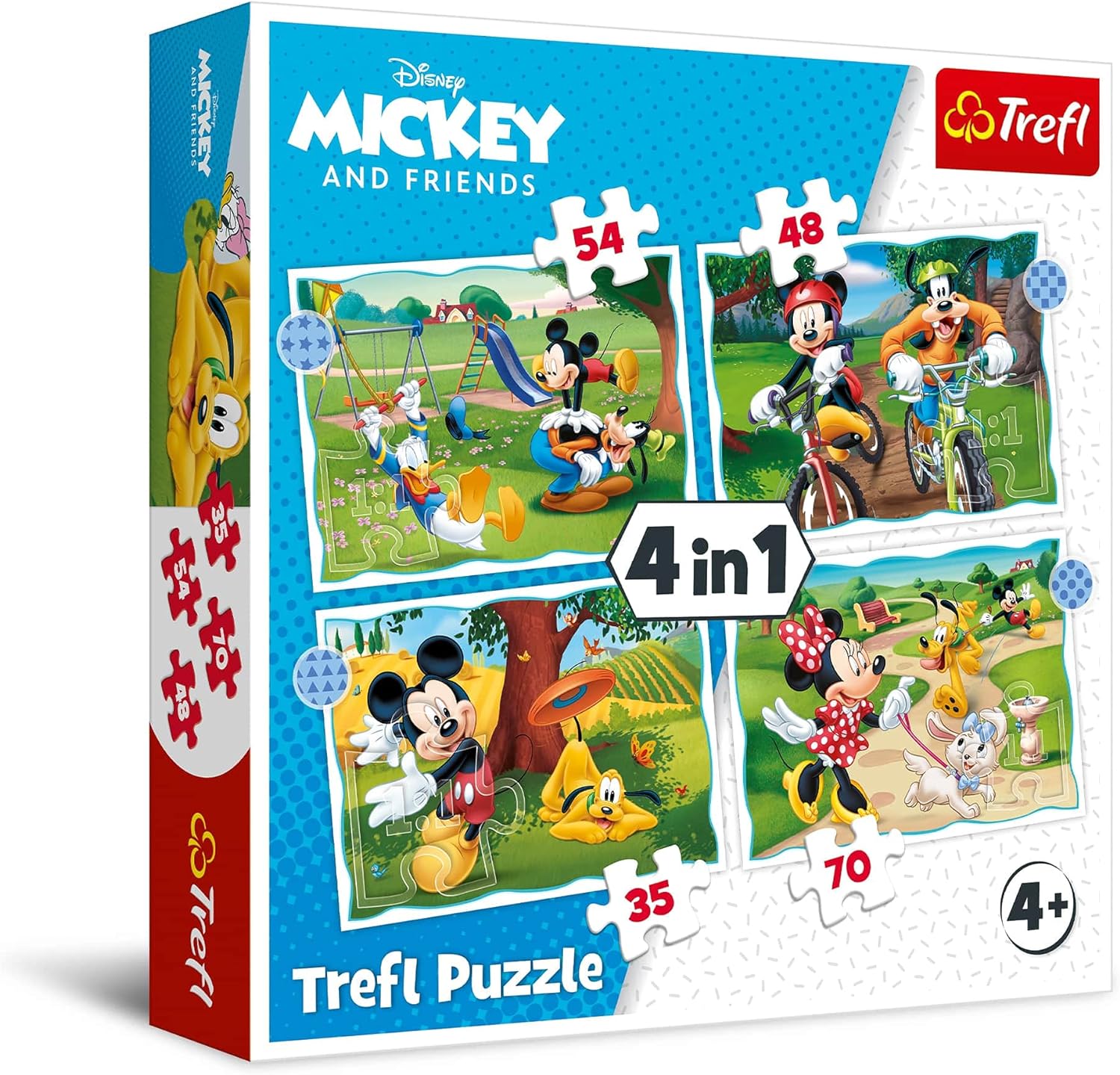Пазл "4 в 1" - Микки Маус. Хороший день / Disney Standard Characters, Trefl, 34604