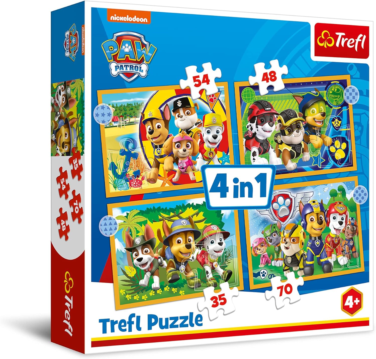Пазл "4 в 1" - Свято Щенячий патруль/Viacom PAW Patrol, Trefl, 34395
