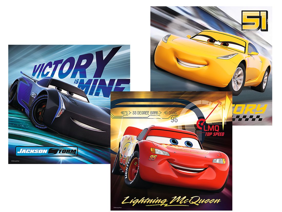 Пазл "3 в 1 mix" - Легенди гонок, Disney Cars 3, Trefl, 34820 1