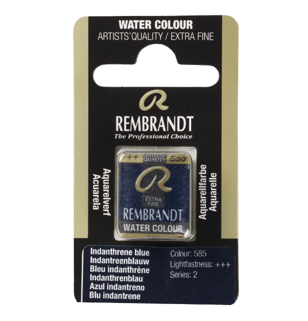 Краска акварельная Rembrandt 585 Синий индантреновый, кювета, Royal Talens