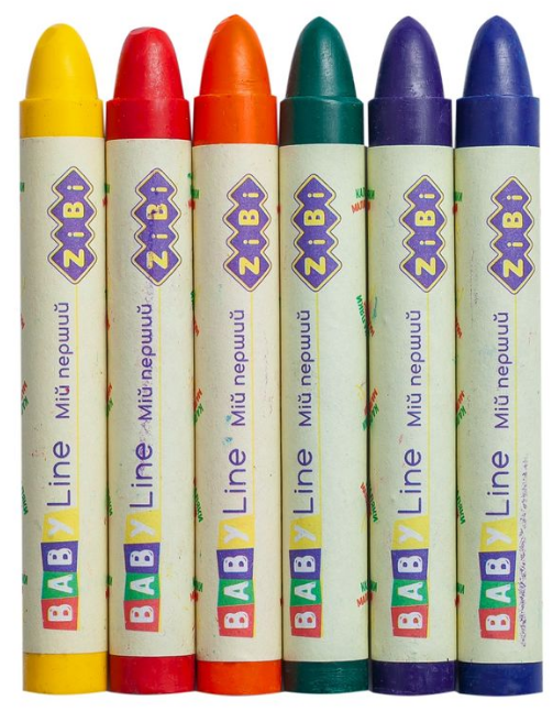 Карандаши 6 цв. Super Jumbo восковые, ZB.2484 1