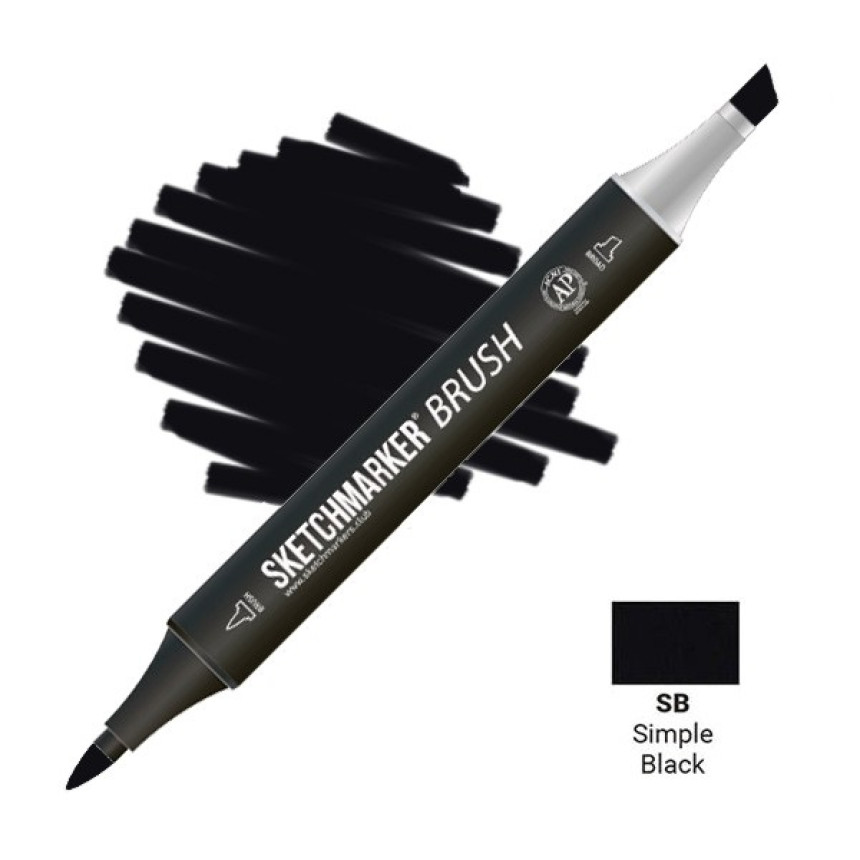 Маркер двухсторонний SKETCHMARKER Brush Обычный черный, SMB-SB