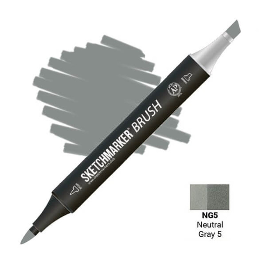 Маркер двусторонний SKETCHMARKER Brush Нейтральный серый 5, SMB-NG5