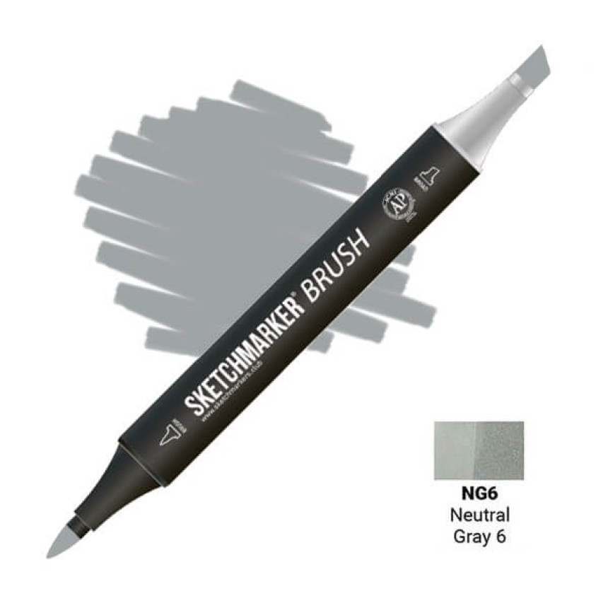 Маркер двосторонній SKETCHMARKER Brush Нейтральний сірий 6, SMB-NG6