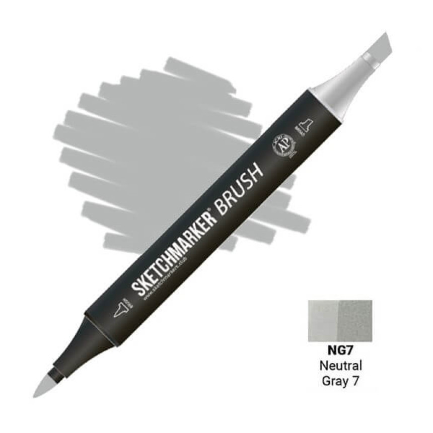 Маркер двусторонний SKETCHMARKER Brush Нейтральный серый 7, SMB-NG7