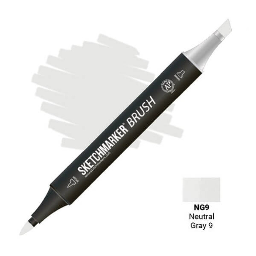 Маркер двусторонний SKETCHMARKER Brush Нейтральный серый 9, SMB-NG9