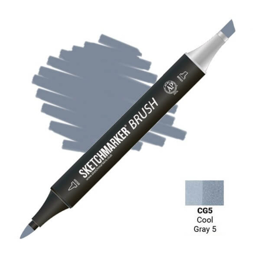 Маркер двухсторонний SKETCHMARKER Brush Прохладный серый 5, SMB-CG5