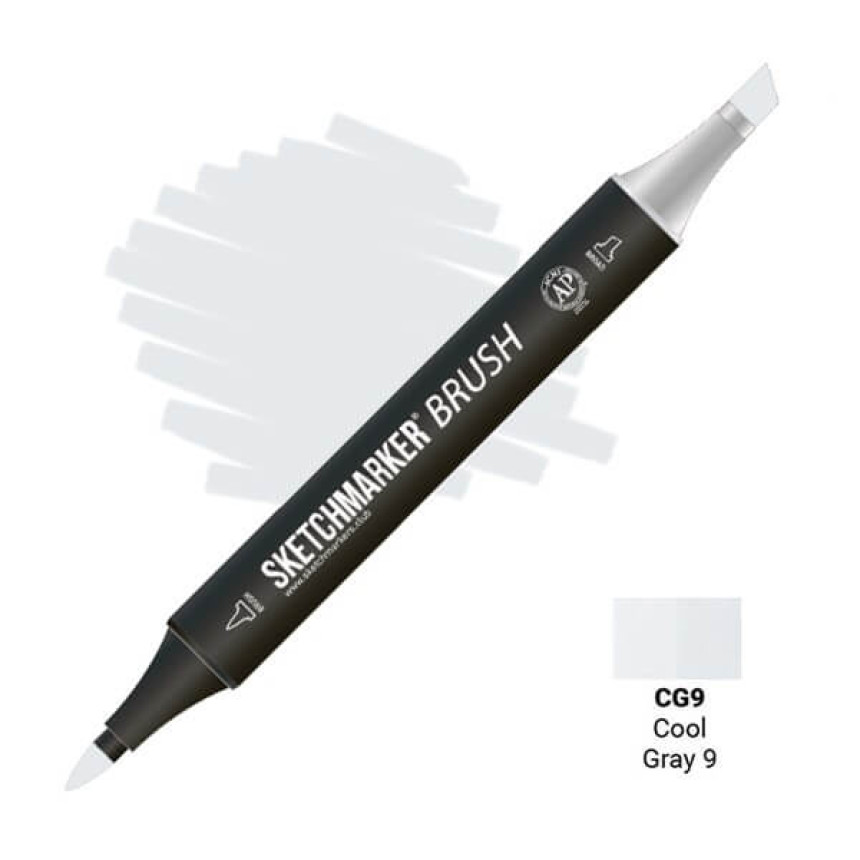 Маркер двухсторонний SKETCHMARKER Brush Прохладный серый 9, SMB-CG9
