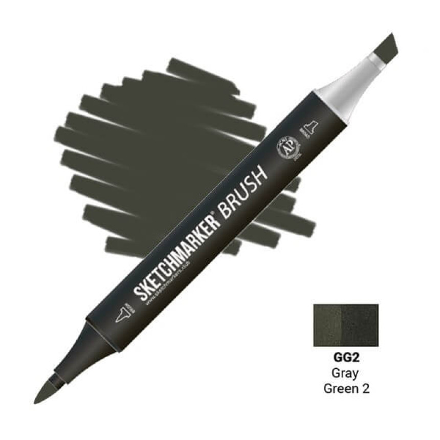Маркер двусторонний SKETCHMARKER Brush Серо-зеленый 2, SMB-GG2
