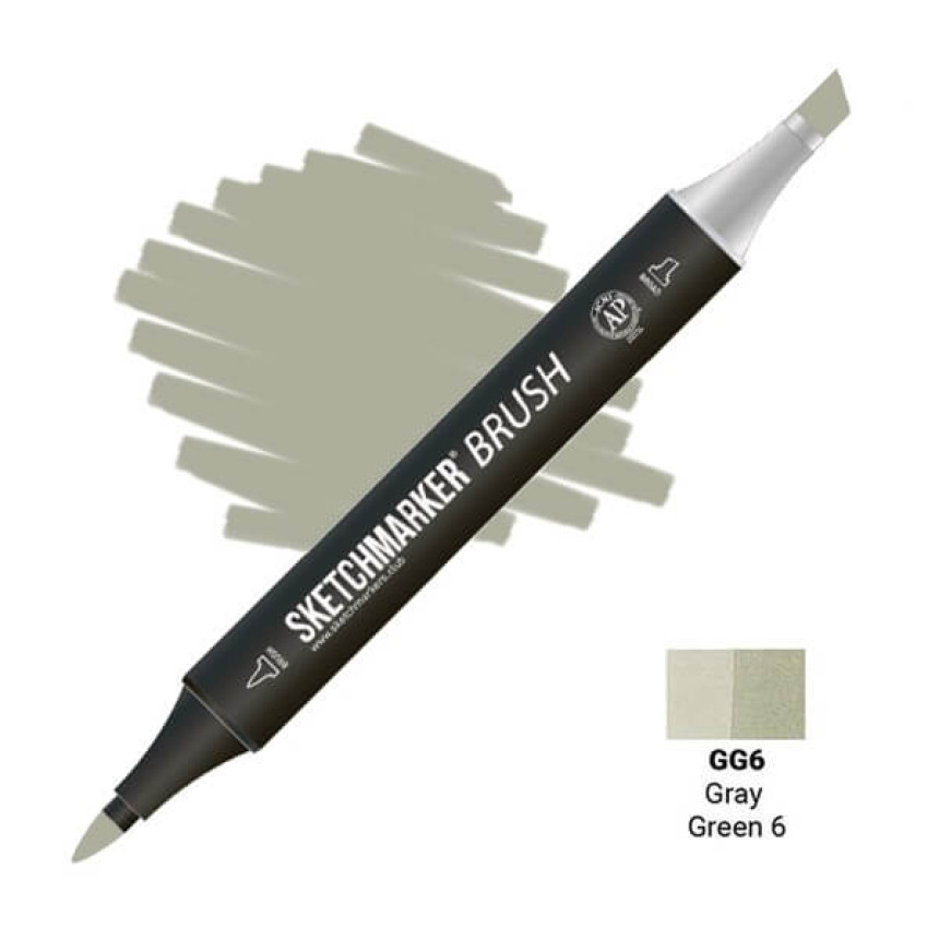 Маркер двусторонний SKETCHMARKER Brush Серо-зеленый 6, SMB-GG6