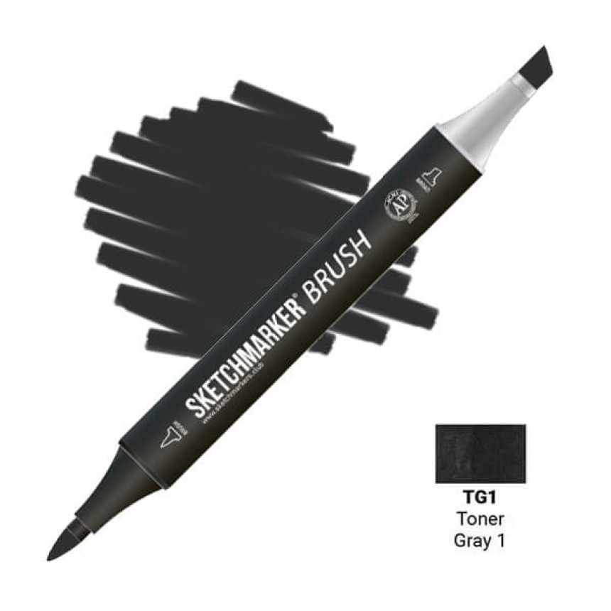 Маркер двухсторонний SKETCHMARKER Brush Тонированный серый 1, SMB-TG1